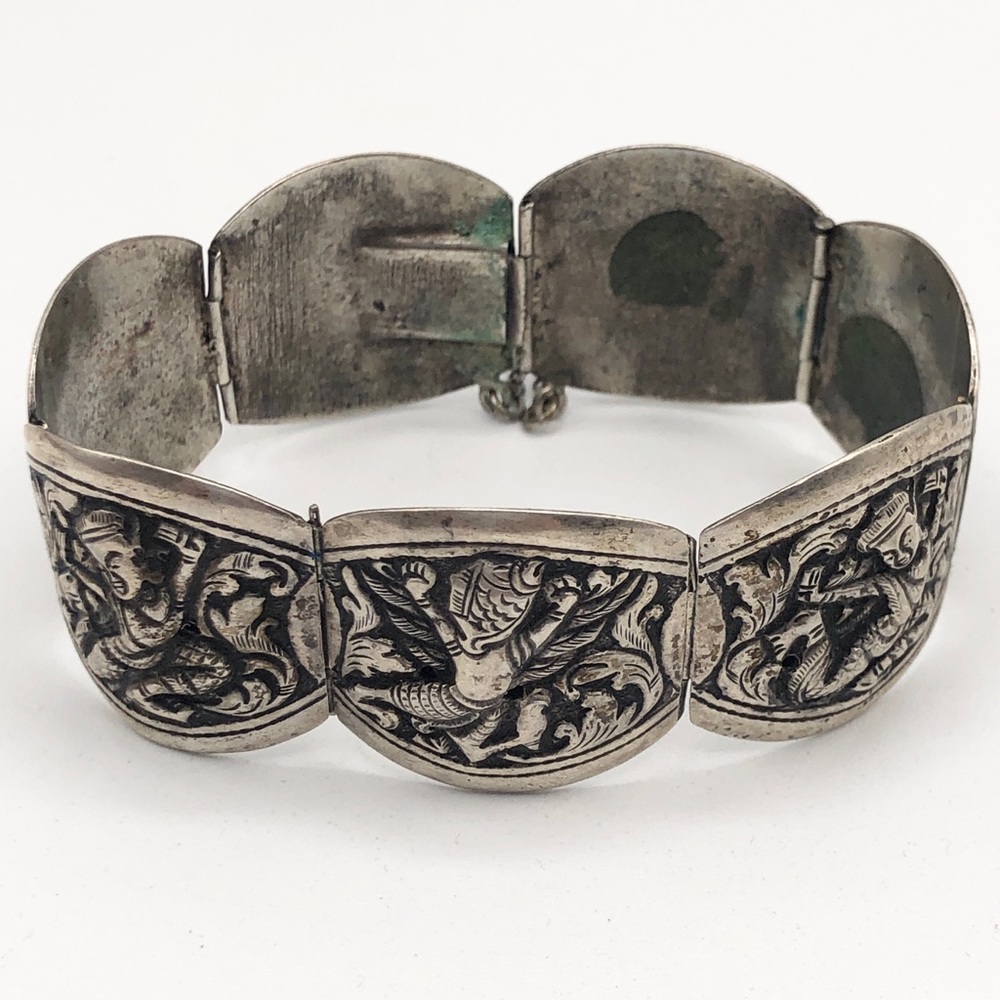 800 Silver Siam Dancer Vintage Bracelet